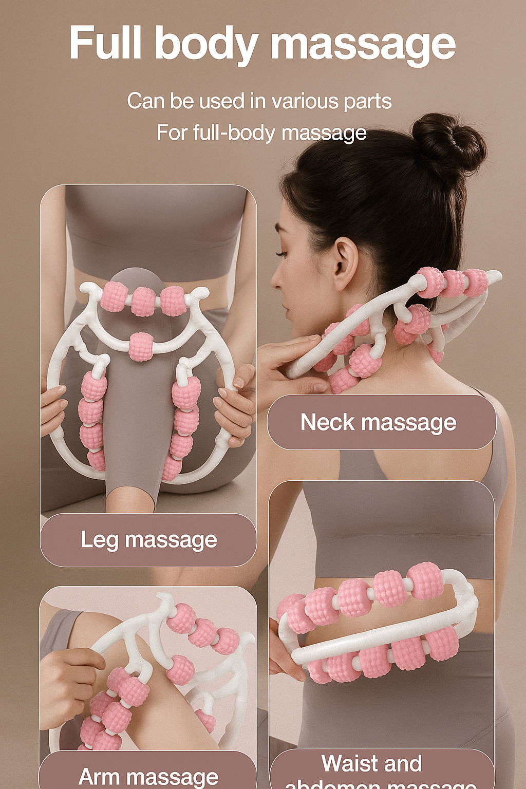 Leg massager ring clamp leg roller slimming leg artifact relaxation and unblocking roller double massage to relieve soreness.