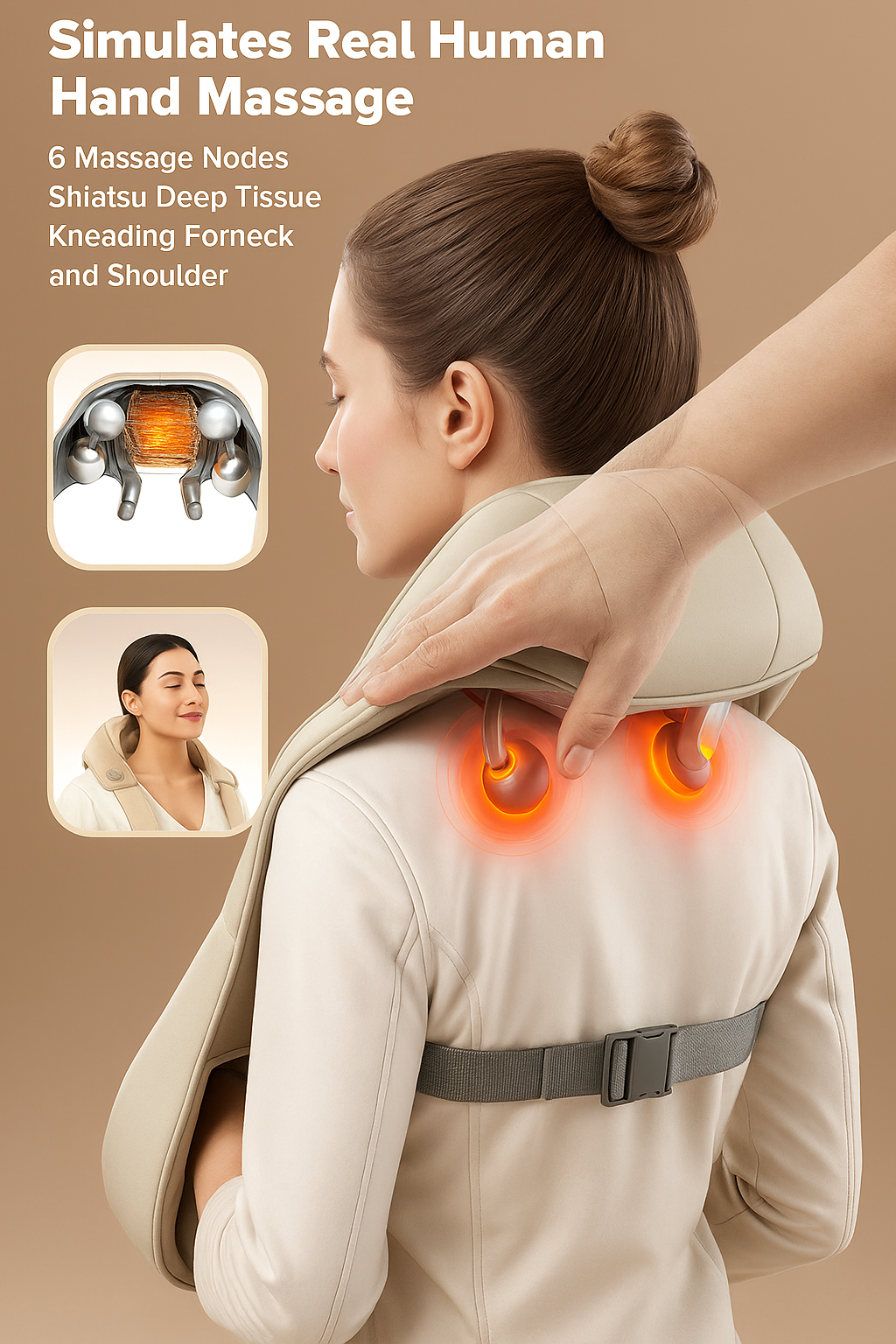 Cordless Shiatsu Neck & Shoulder Massager with Heat