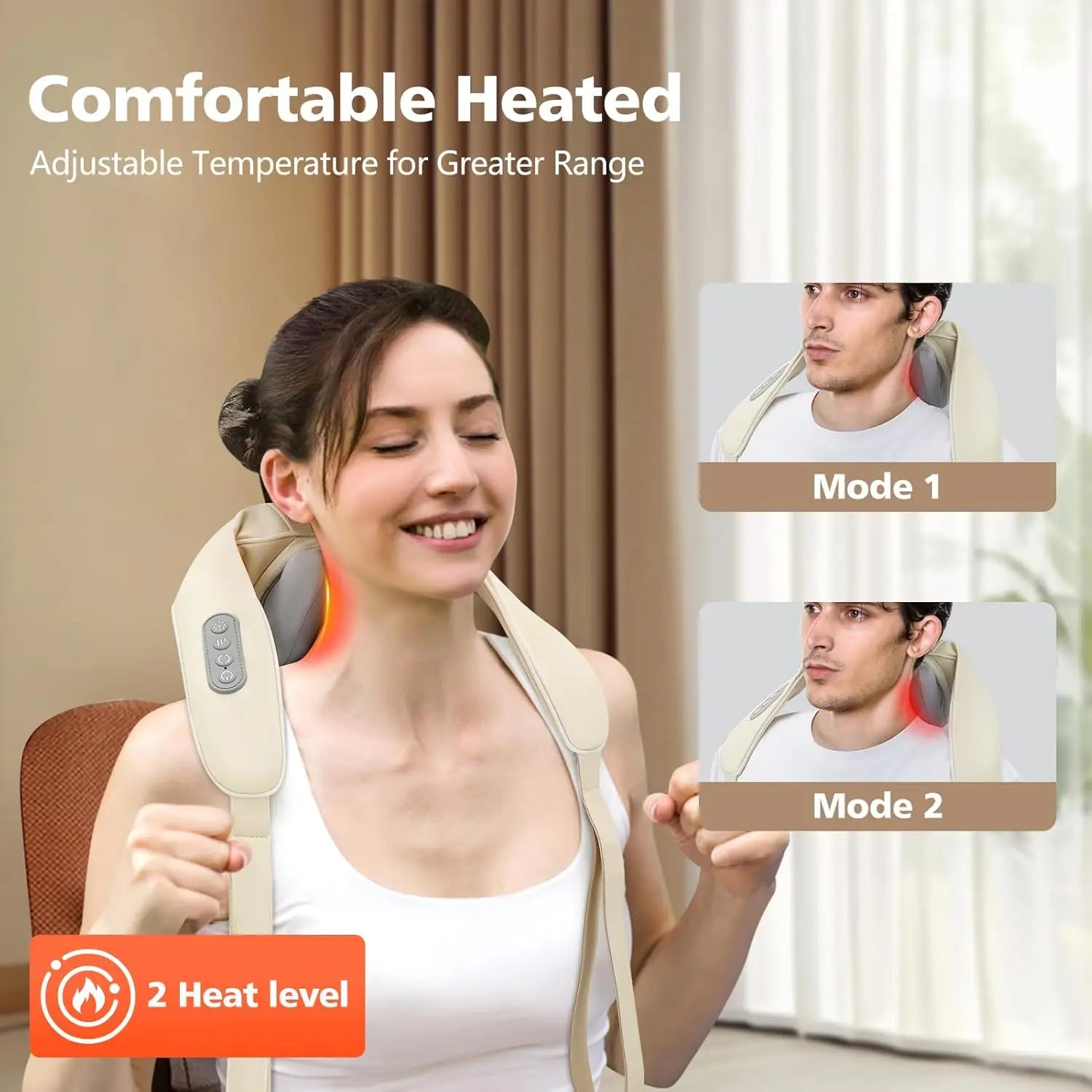 Cordless Shiatsu Neck & Shoulder Massager with Heat