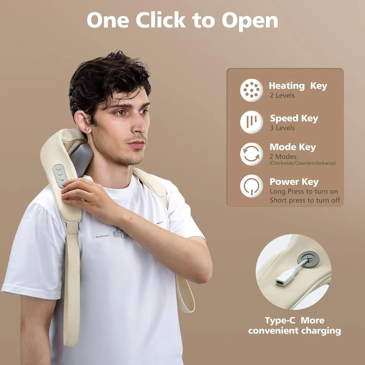 Cordless Shiatsu Neck & Shoulder Massager with Heat