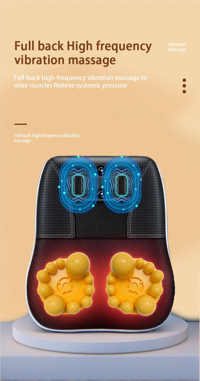 Shiatsu Neck & Back Massager with Heat & Airbag Traction – Deep Kneading Pain Relief.