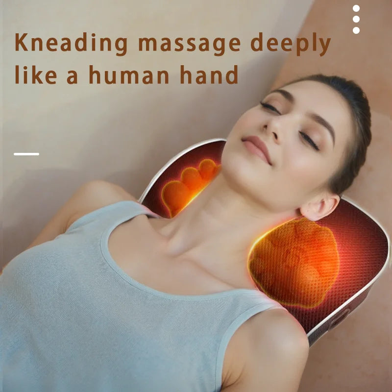 Shiatsu Neck & Back Massager with Heat & Airbag Traction – Deep Kneading Pain Relief.