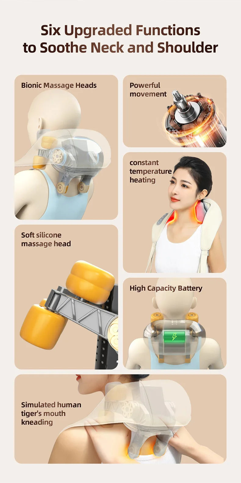 Cordless Shiatsu Neck & Shoulder Massager with Heat