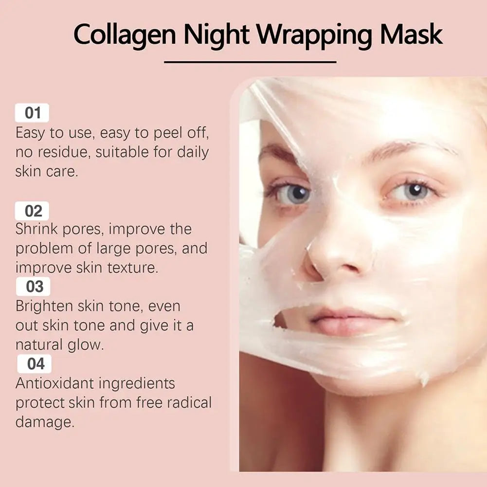 Hydrolyzed Collagen Overnight Peel-Off Face Mask – Anti-Aging, Hydrating & Firming Treatment for Glowing Skin