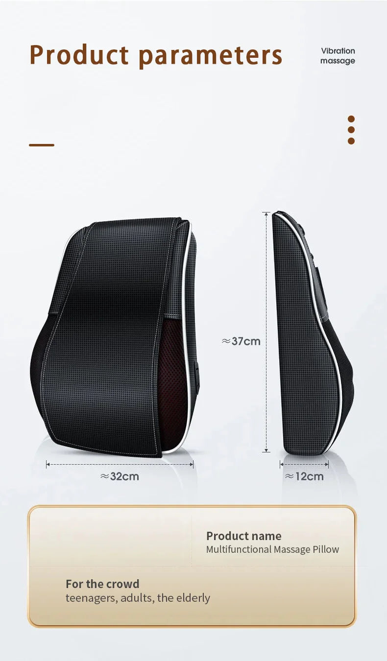Shiatsu Neck & Back Massager with Heat & Airbag Traction – Deep Kneading Pain Relief