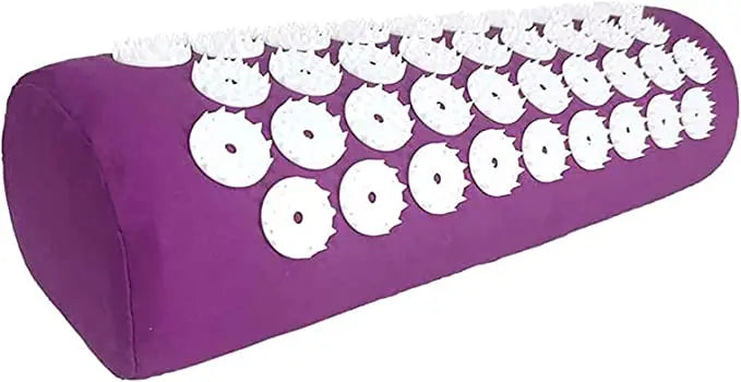 Acupressure Yoga Mat & Pillow Set for Back, Neck & Foot Pain Relief – Purple Massage Pad with Travel Bag.