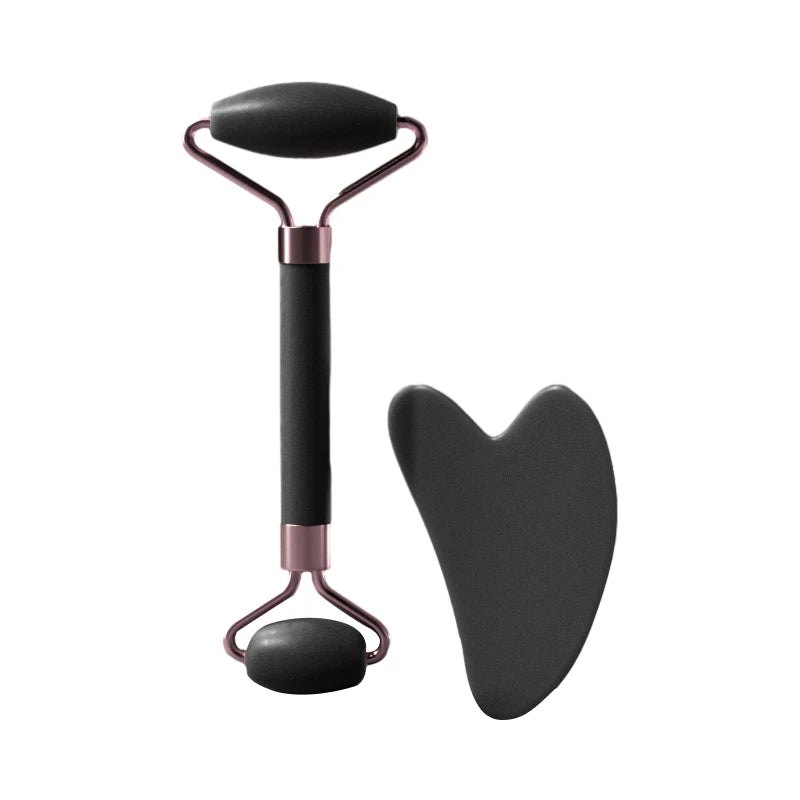 Rose Quartz Face Roller & Gua Sha Set – Facial Massage Tool for Eyes, Neck & Skincare Lifting