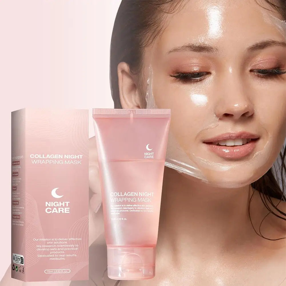 Hydrolyzed Collagen Overnight Peel-Off Face Mask – Anti-Aging, Hydrating & Firming Treatment for Glowing Skin.