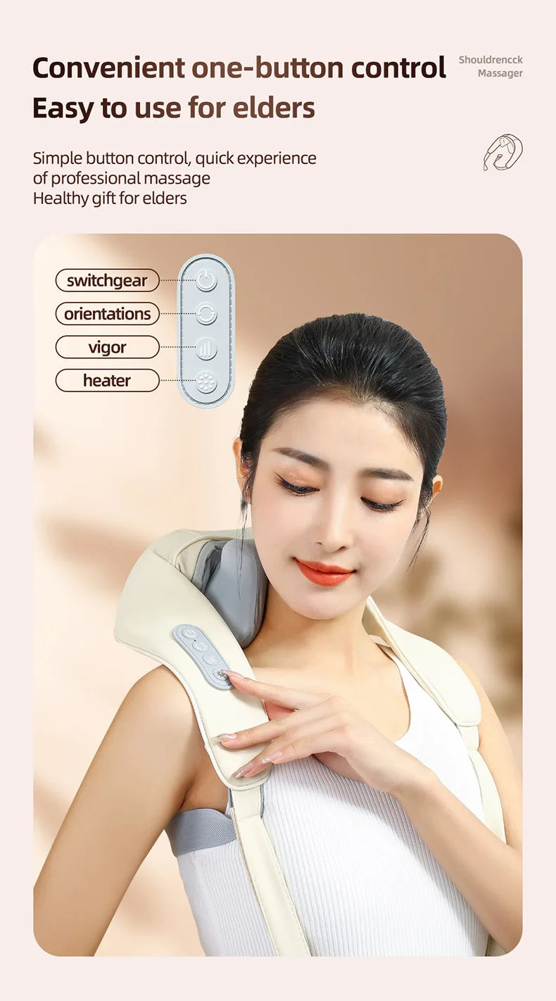 Cordless Shiatsu Neck & Shoulder Massager with Heat