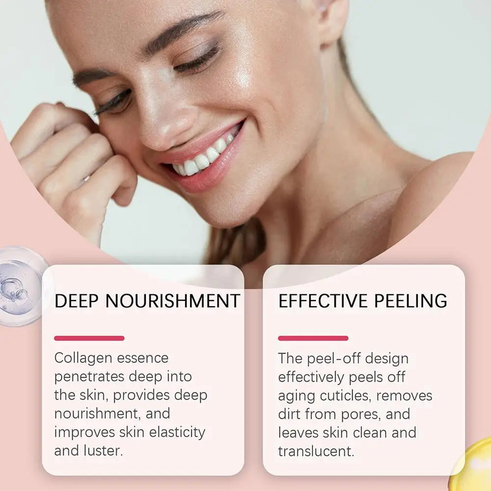 Hydrolyzed Collagen Overnight Peel-Off Face Mask – Anti-Aging, Hydrating & Firming Treatment for Glowing Skin.