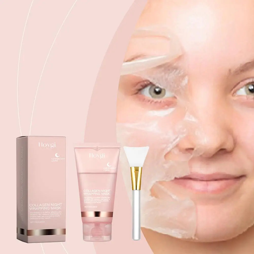 Hydrolyzed Collagen Overnight Peel-Off Face Mask – Anti-Aging, Hydrating & Firming Treatment for Glowing Skin.