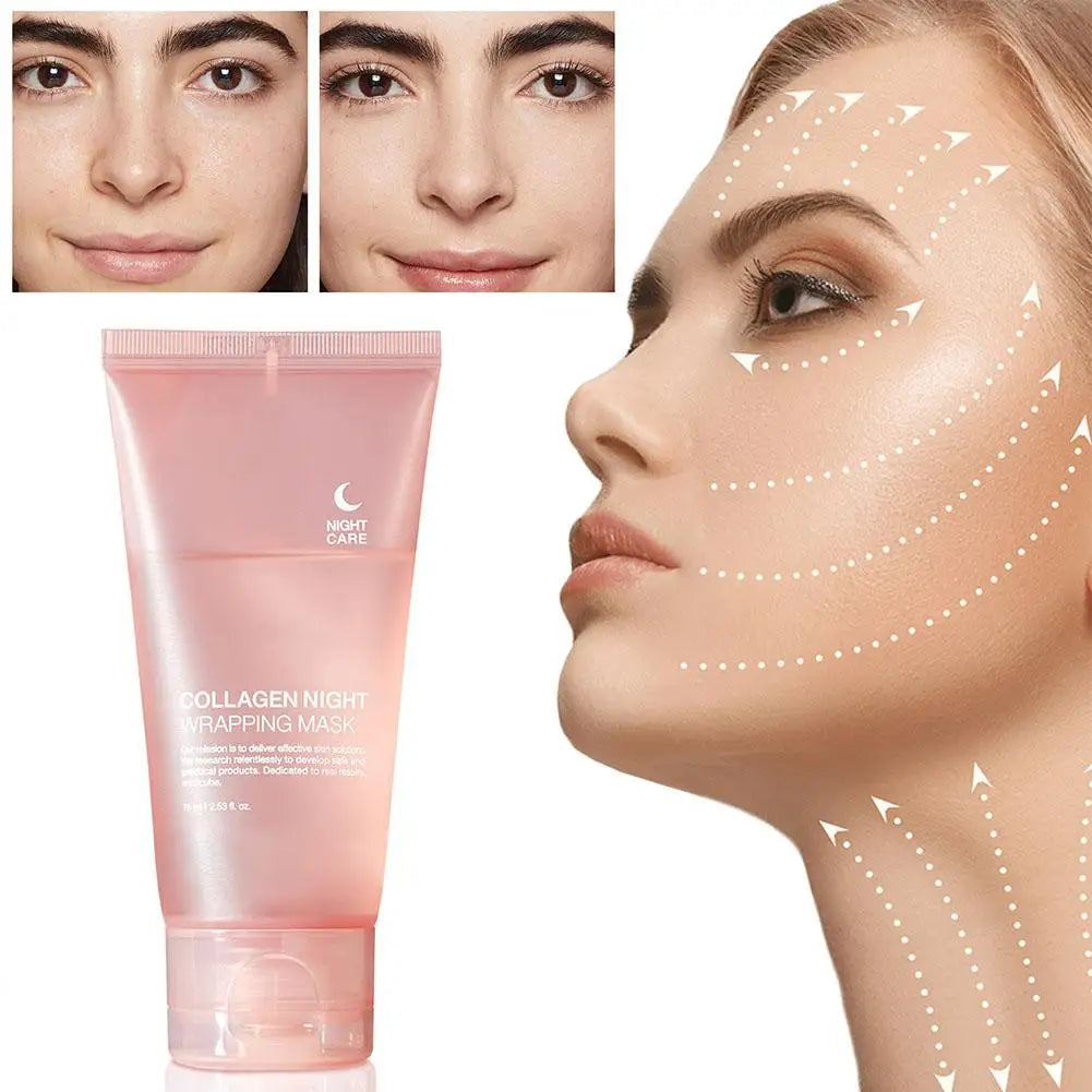 Hydrolyzed Collagen Overnight Peel-Off Face Mask – Anti-Aging, Hydrating & Firming Treatment for Glowing Skin.