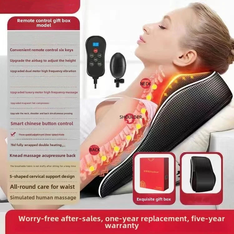 Shiatsu Neck & Back Massager with Heat & Airbag Traction – Deep Kneading Pain Relief