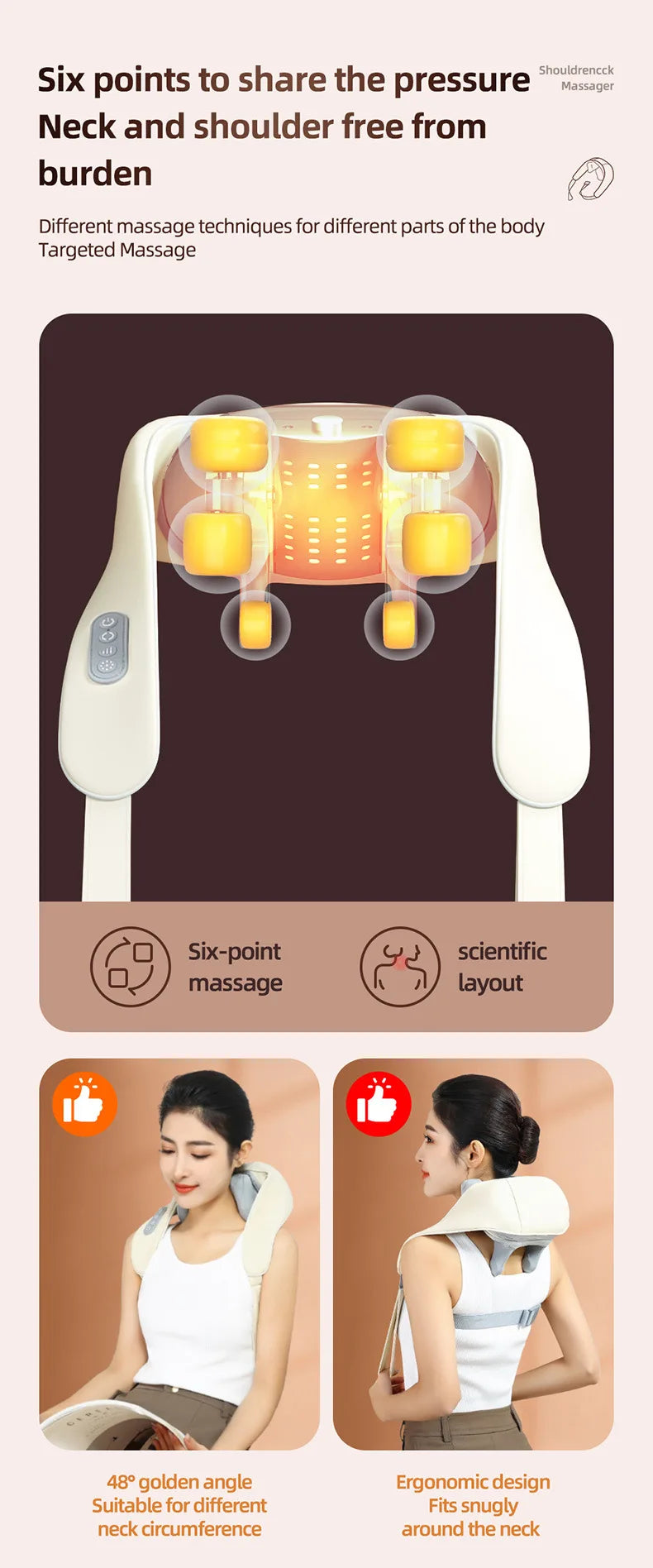 Cordless Shiatsu Neck & Shoulder Massager with Heat