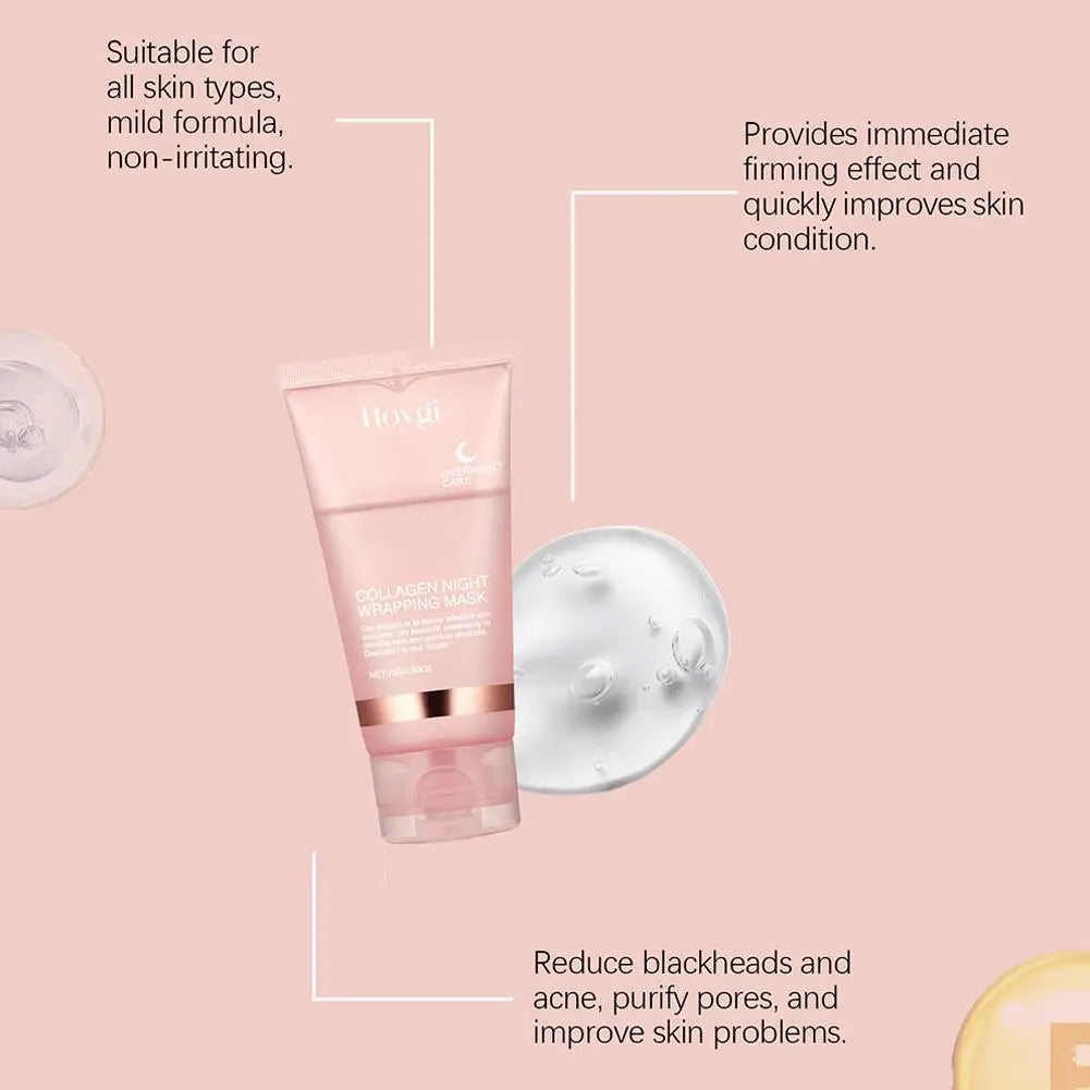 Hydrolyzed Collagen Overnight Peel-Off Face Mask – Anti-Aging, Hydrating & Firming Treatment for Glowing Skin