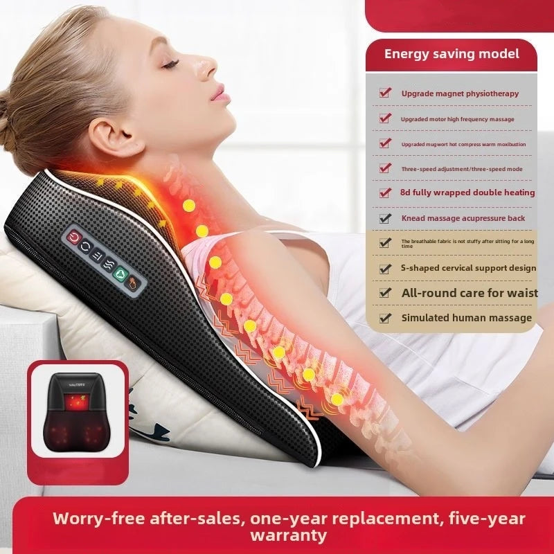 Shiatsu Neck & Back Massager with Heat & Airbag Traction – Deep Kneading Pain Relief