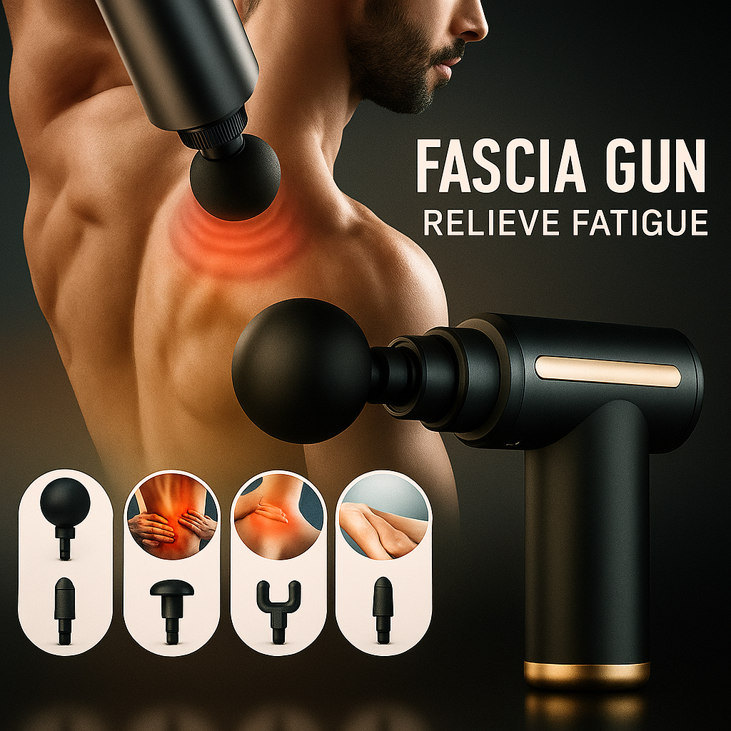 Portable Deep Tissue Massage Gun – Mini Fascia Gun for Muscle Recovery & Pain Relief, Adjustable Speed, Lightweight Full Body Massager.