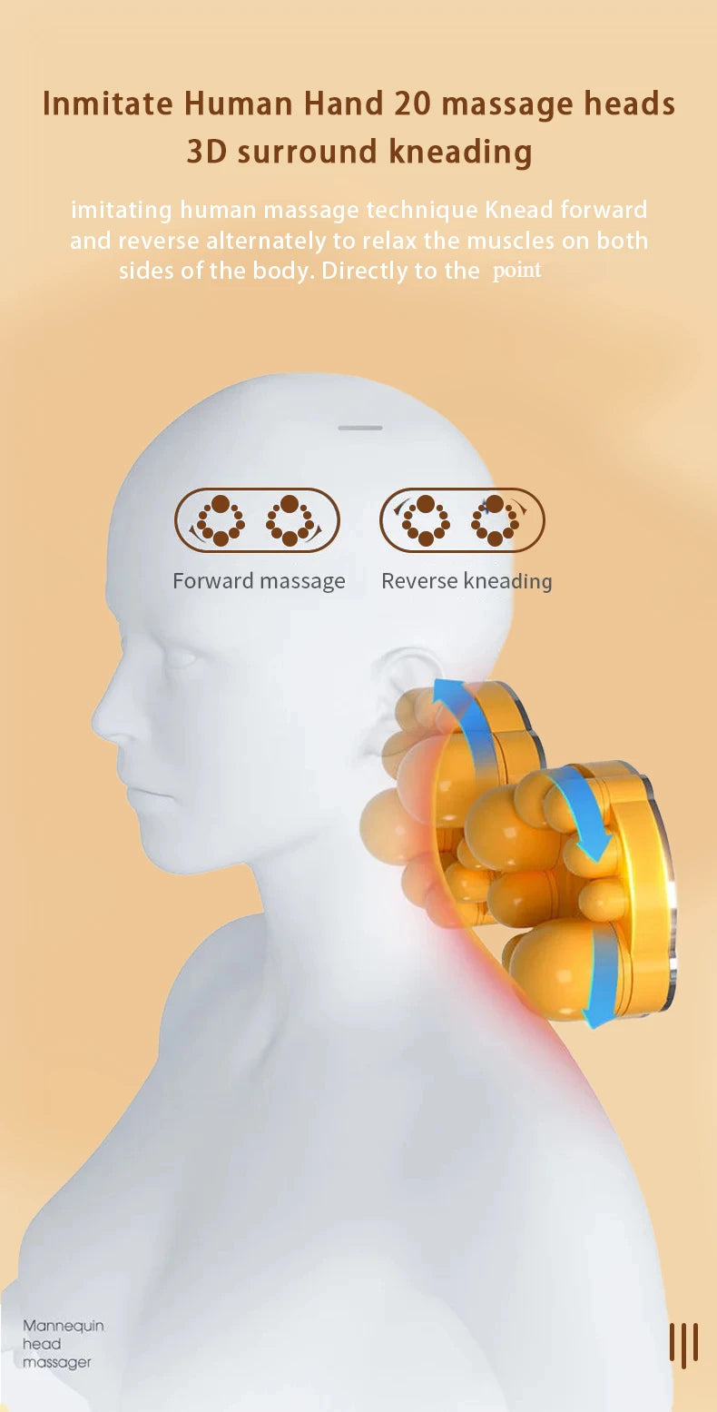 Shiatsu Neck & Back Massager with Heat & Airbag Traction – Deep Kneading Pain Relief.