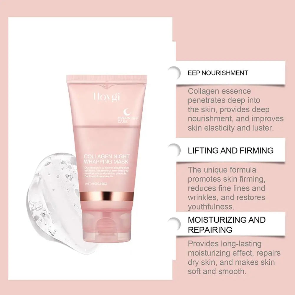 Hydrolyzed Collagen Overnight Peel-Off Face Mask – Anti-Aging, Hydrating & Firming Treatment for Glowing Skin