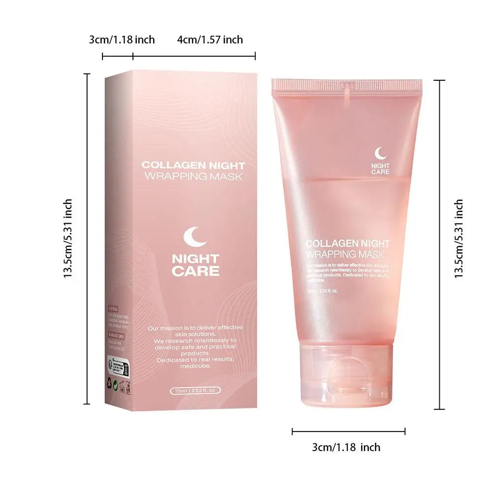 Hydrolyzed Collagen Overnight Peel-Off Face Mask – Anti-Aging, Hydrating & Firming Treatment for Glowing Skin.