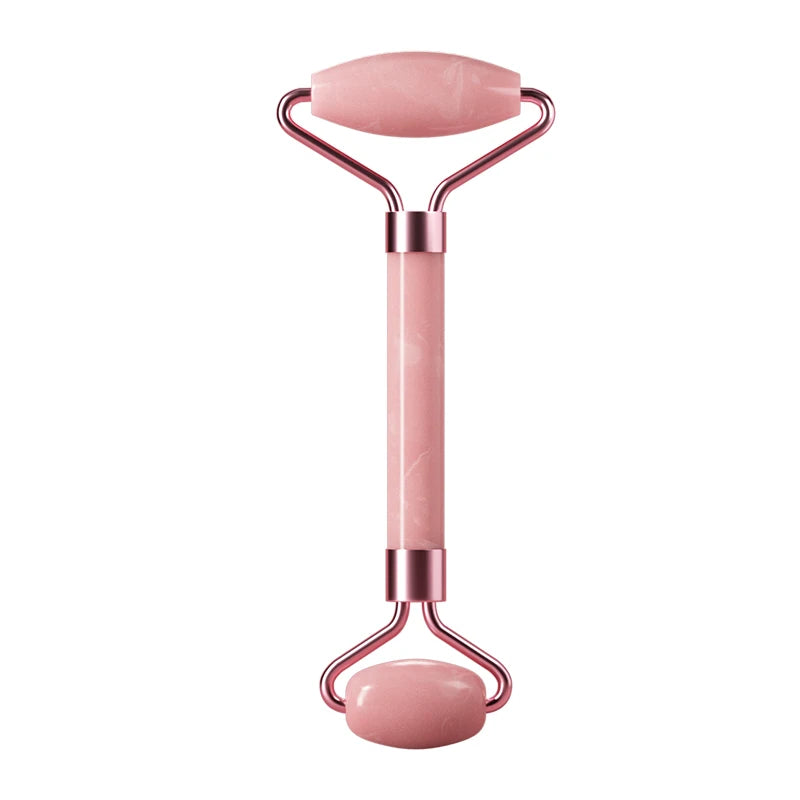 Rose Quartz Face Roller & Gua Sha Set – Facial Massage Tool for Eyes, Neck & Skincare Lifting.