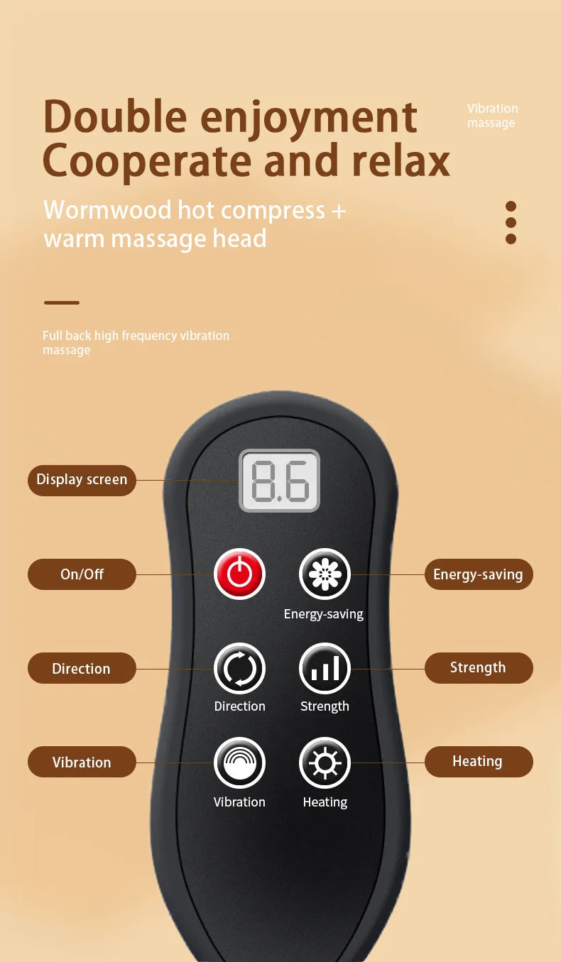 Shiatsu Neck & Back Massager with Heat & Airbag Traction – Deep Kneading Pain Relief.