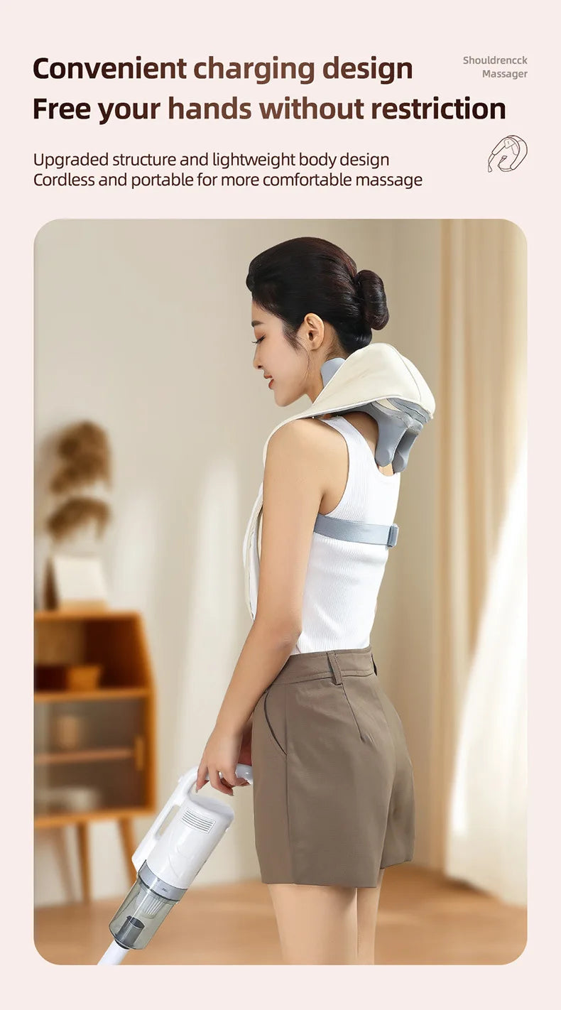 Cordless Shiatsu Neck & Shoulder Massager with Heat