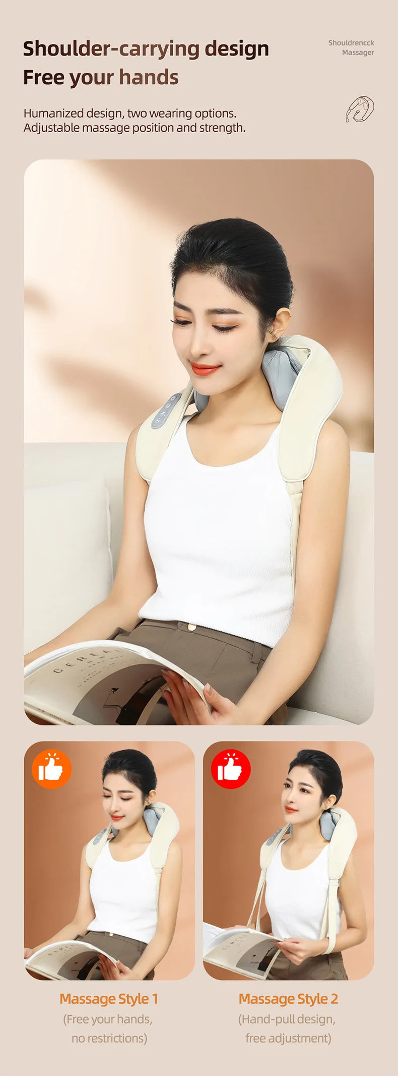 Cordless Shiatsu Neck & Shoulder Massager with Heat