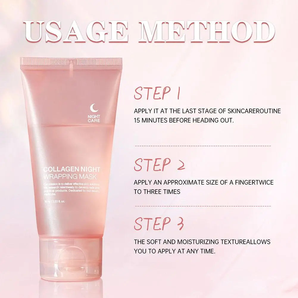 Hydrolyzed Collagen Overnight Peel-Off Face Mask – Anti-Aging, Hydrating & Firming Treatment for Glowing Skin.