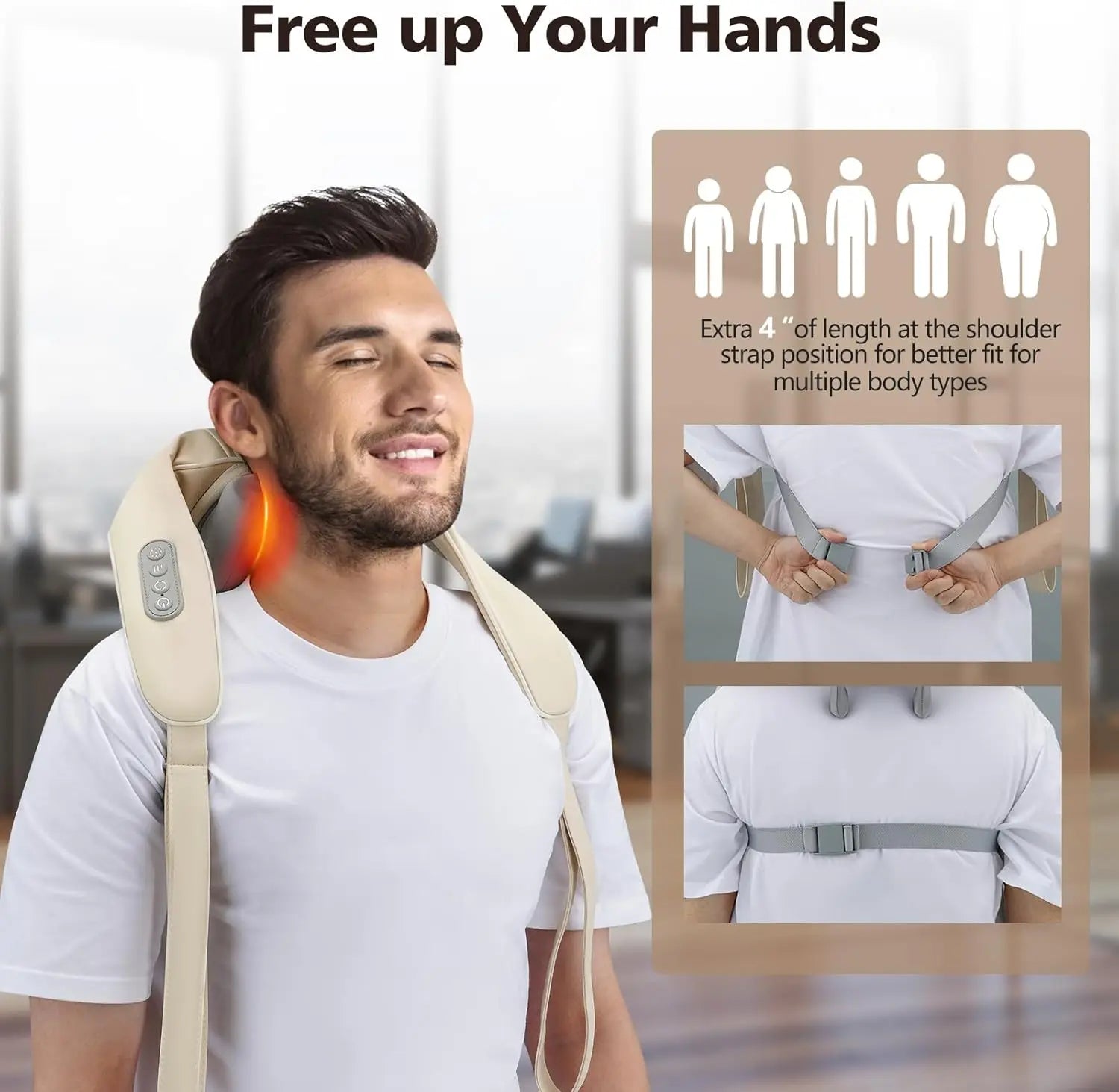 Cordless Shiatsu Neck & Shoulder Massager with Heat